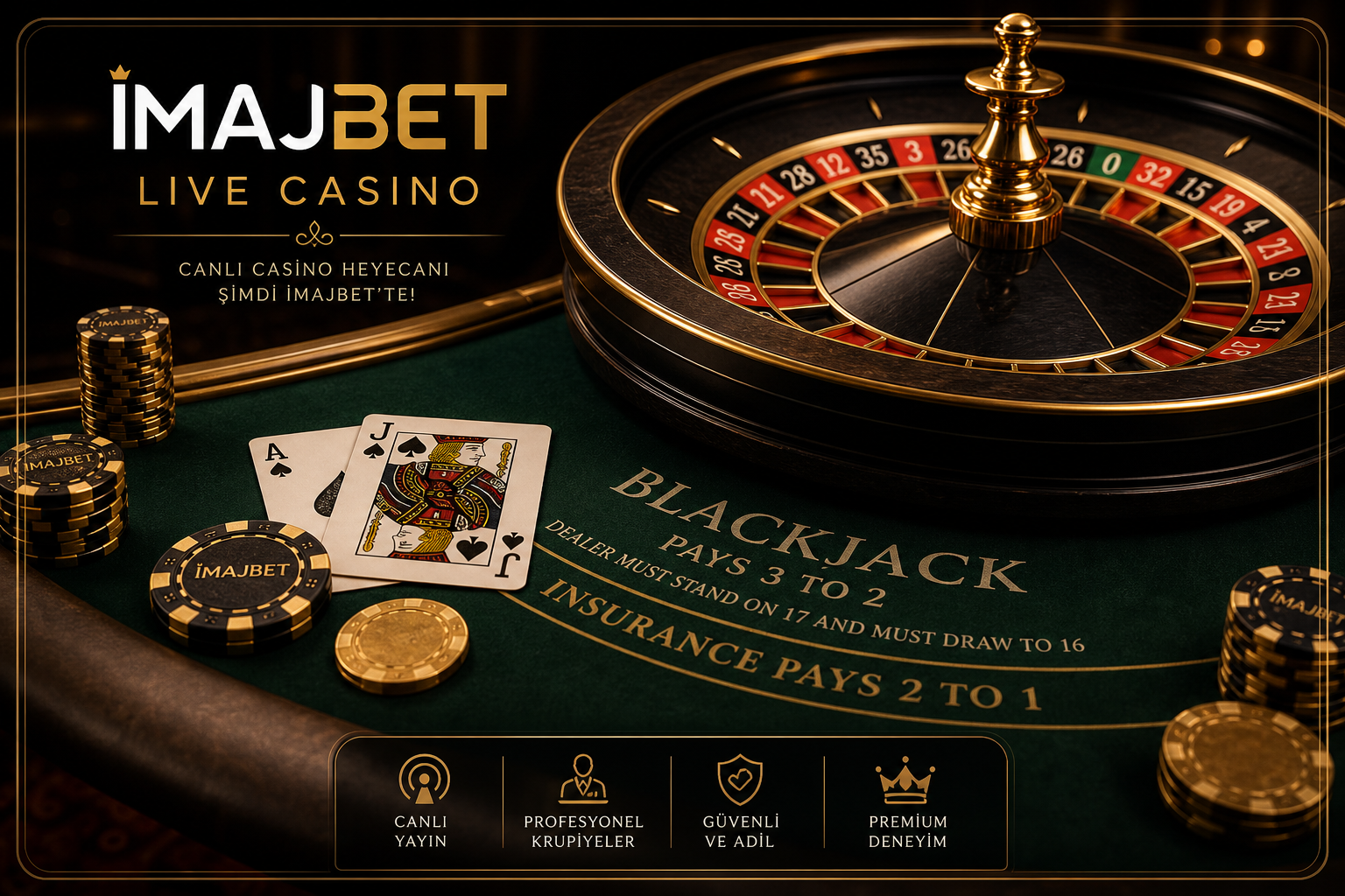 İmajbet canlı casino rulet ve blackjack masaları