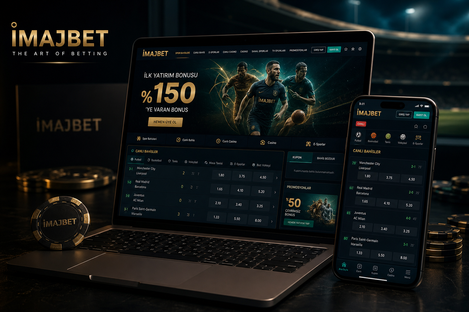 İmajbet canlı casino ve bahis platformu arayüzü